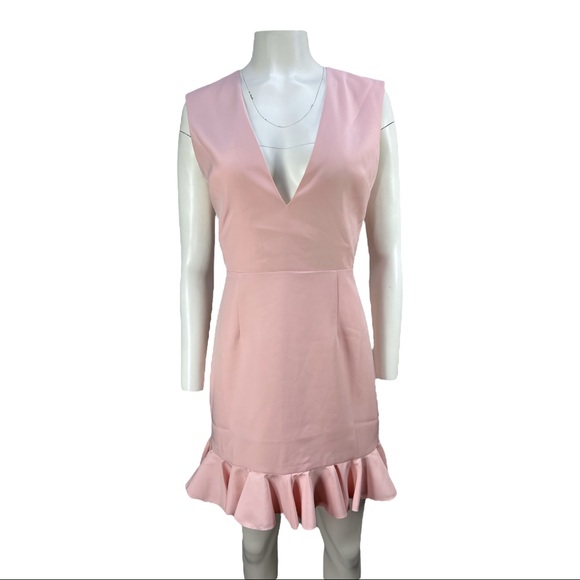 NWT NBD Senseless Deep V Neck & Open Back Pale Pink Dress Size M - Picture 6 of 10